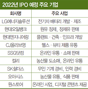  2022 예정 IPO 공모주
