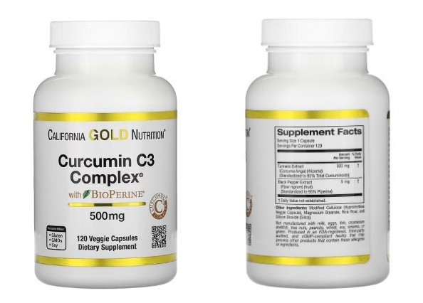 California Gold Nutrition&#44; BioPerine 함유 커큐민 C3 복합체&#44; 500mg&#44; 베지 캡슐 120정