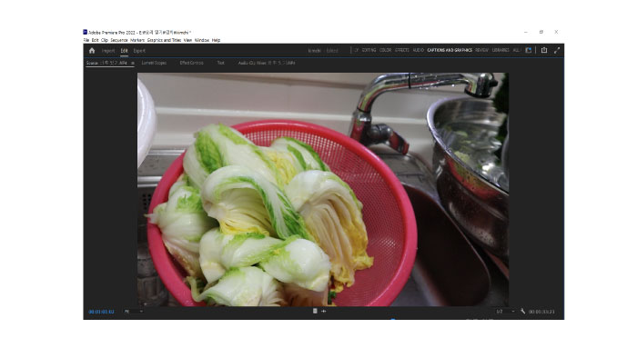 소스창에서 편집할 동영상 재생해보기