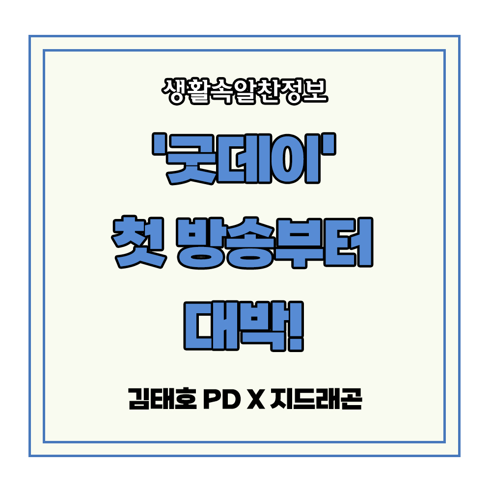 굿데이 MBC 새 예능 김태호 지드래곤 김수현 정해인 이수혁
