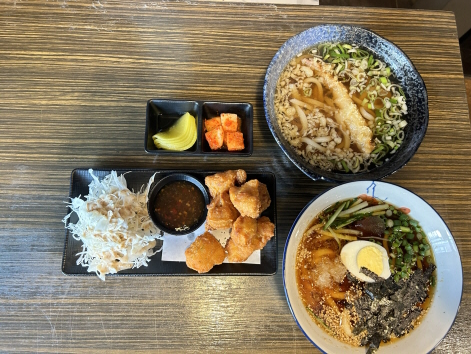 치킨가라아게, 텐 붓가케우동, 냉우동