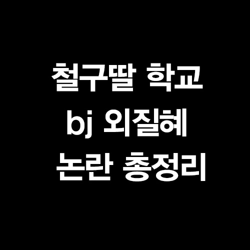  철구딸 학교 / bj 외질혜 입장발표 논란 총정리