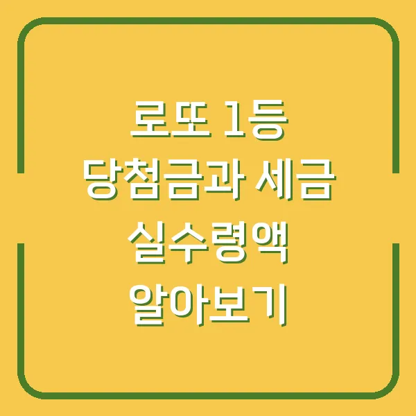 로또 1등 당첨금과 세금 실수령액 알아보기