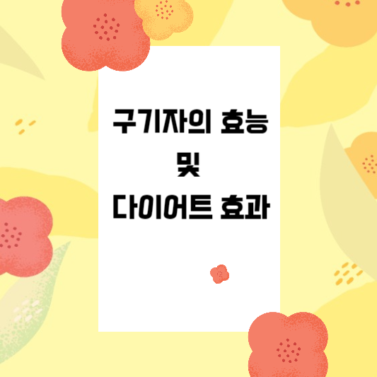  구기자의 효능 및 다이어트 효과