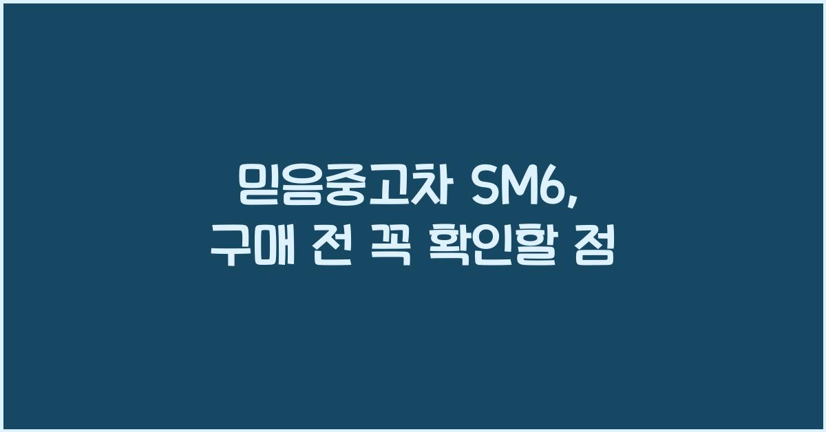 믿음중고차 sm6