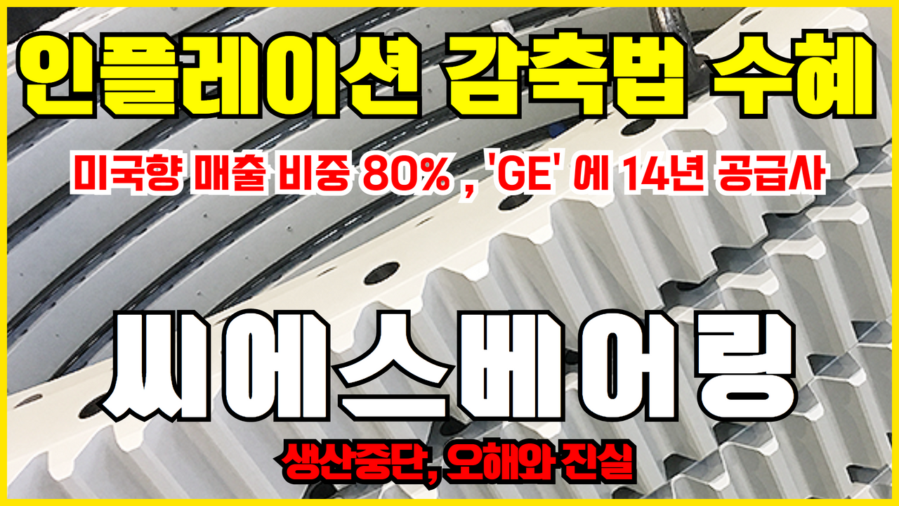  씨에스베어링 주가 전망 분석 ( IRA 수혜 풍력 관련주 신재생에너지 관련주 )