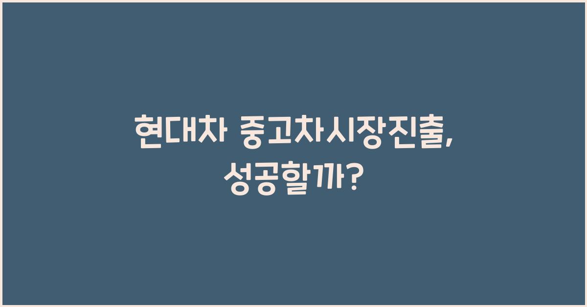 현대차 중고차시장진출