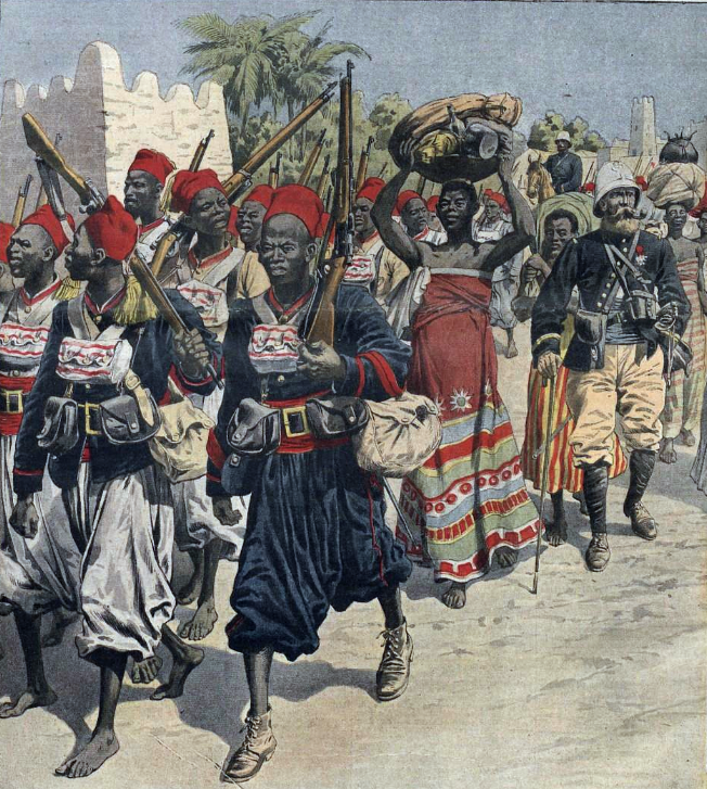 프랑스령 세네갈 식민지인 부대를 동원하는 프랑스군