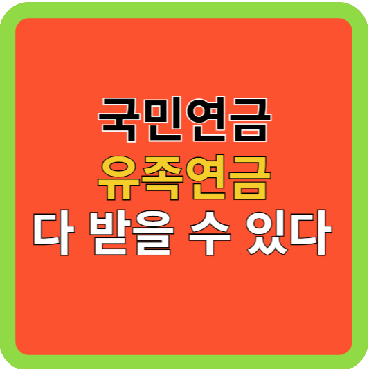 국민연금 유족연금 다 받을 수 있다!