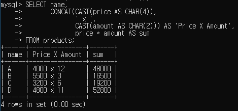  MySQL) 명시적 형 변환 [CAST(), CONVERT()]