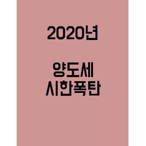  2020년 양도세 시한 폭탄!!??