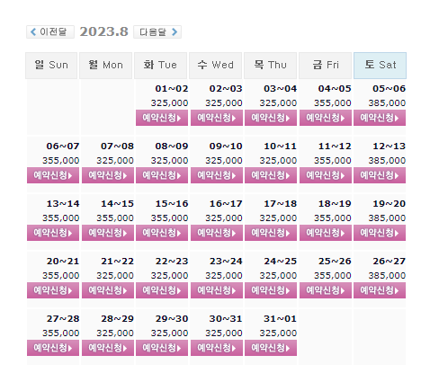  8월, 골프존카운티 순천CC 1박2일 골프패키지 요금 및 날씨