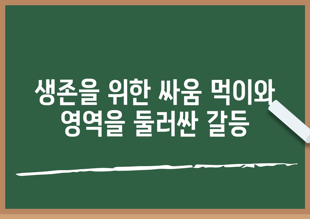 생존을 위한 싸움 먹이와 영역을 둘러싼 갈등