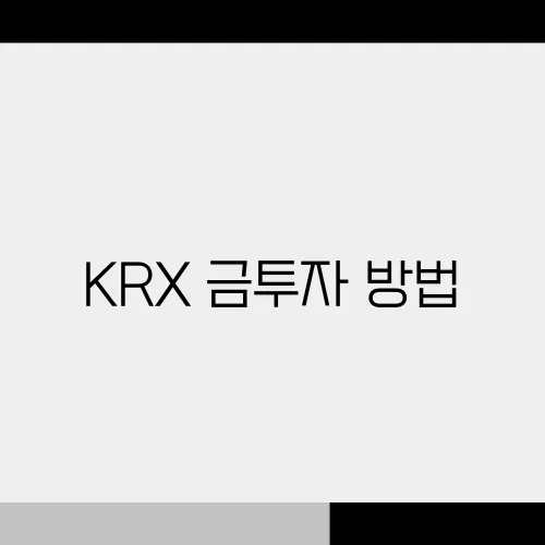 KRX 금투자 방법, 초보자 가이드