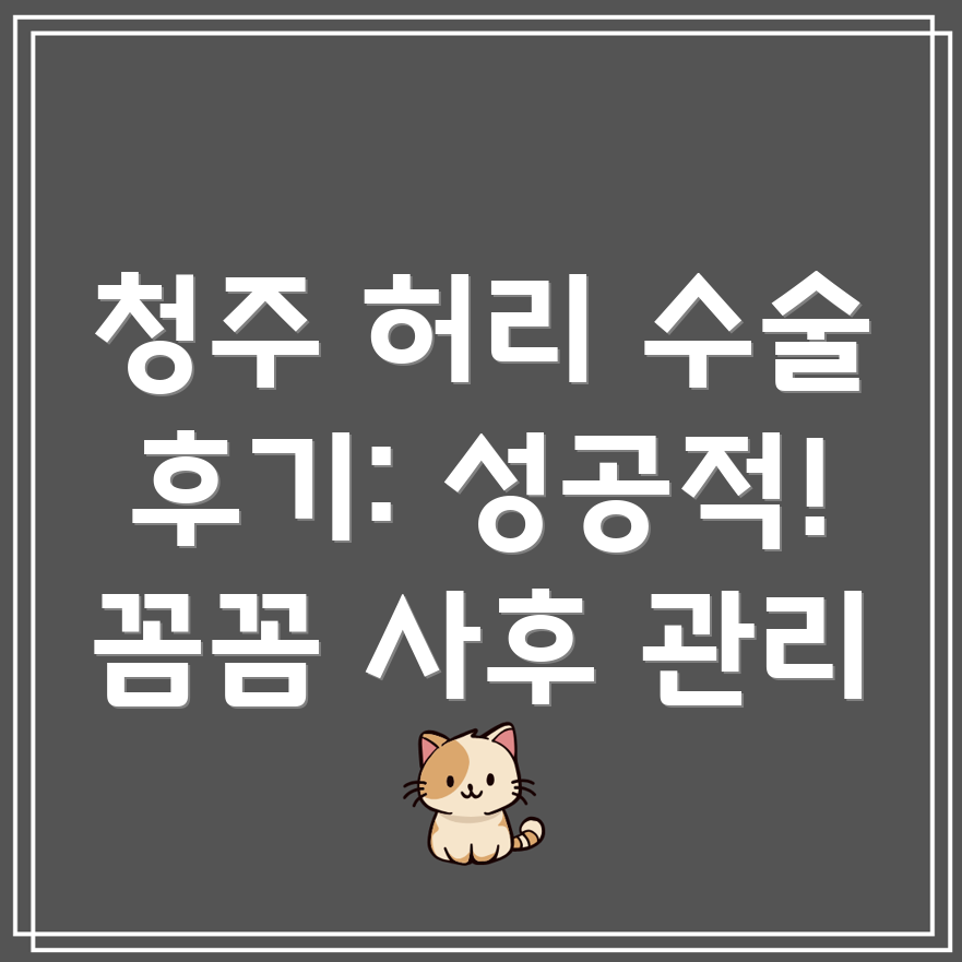 청주 가경동 허리 수술