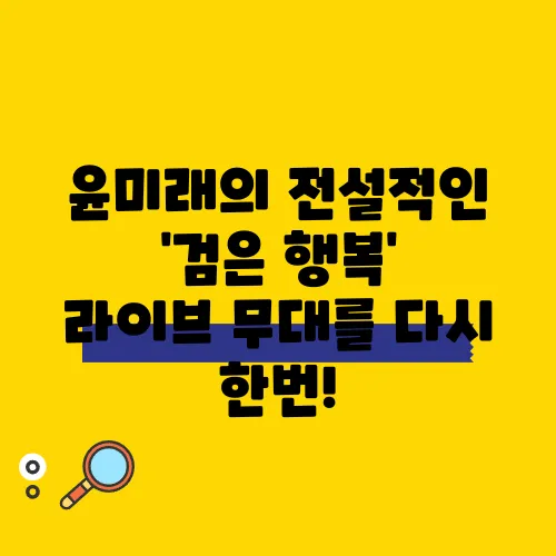 윤미래의 전설적인 '검은 행복' 라이브 무대를 다시 한번!