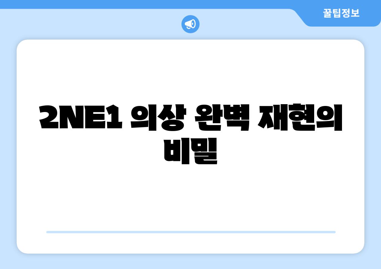 2NE1 의상 완벽 재현의 비밀