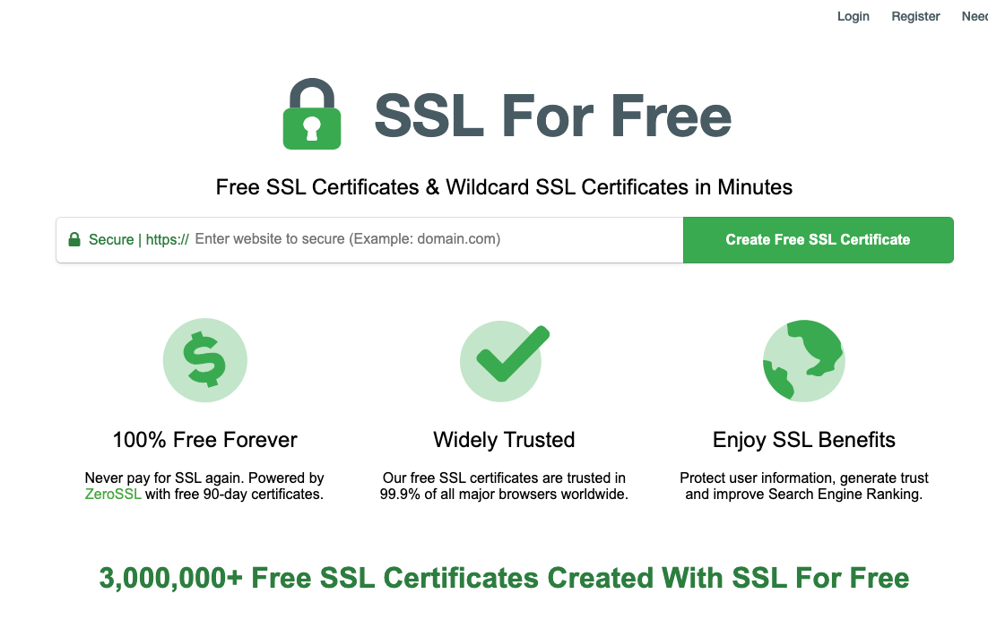 무료 SSL인증서