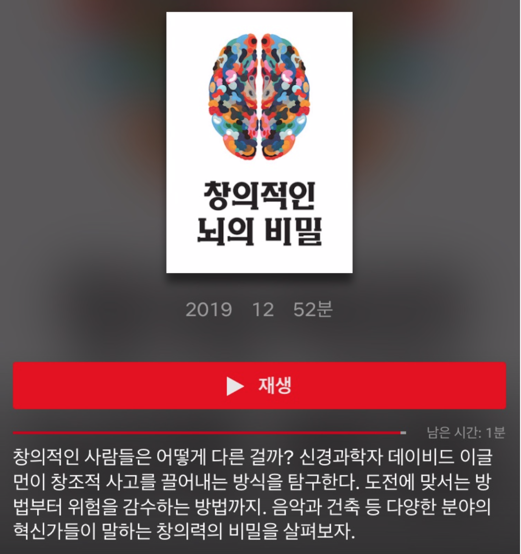  창의적인 뇌의 비밀, 넷플릭스 다큐 (2)