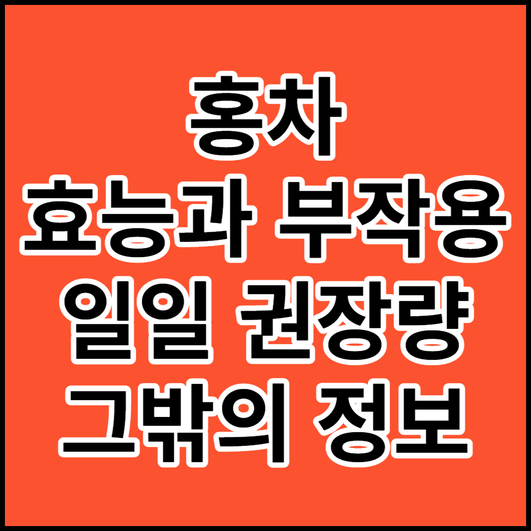  [홍차]효능과 부작용,하루권장량,제조법