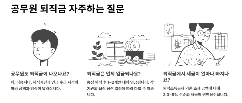 2025년 퇴직 공무원 퇴직금 지급 기준과 실수령액 분석