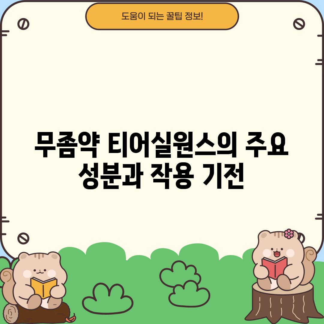 무좀약 티어실원스의 주요 성분과 작용 기전