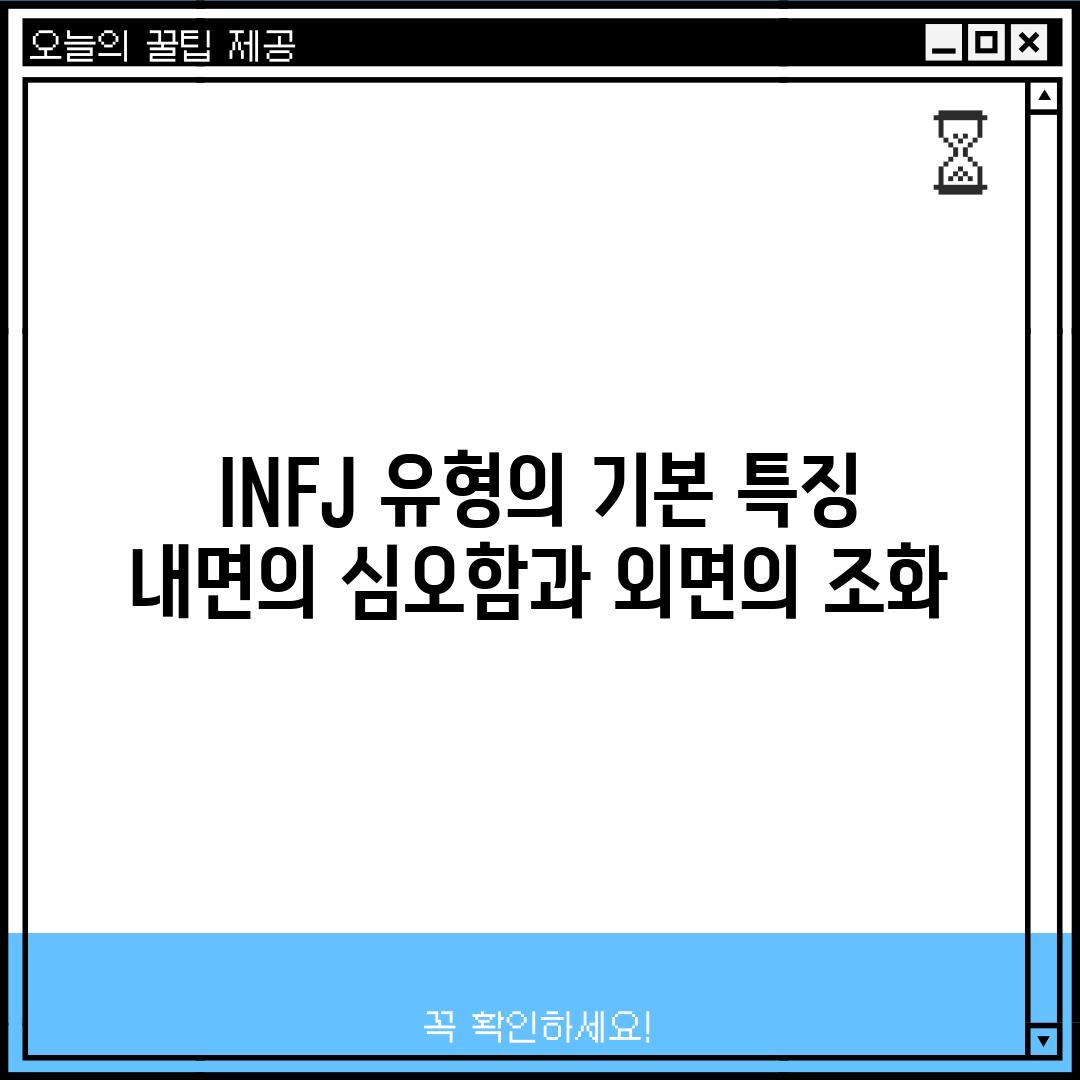 INFJ 유형의 기본 특징:  내면의 심오함과 외면의 조화