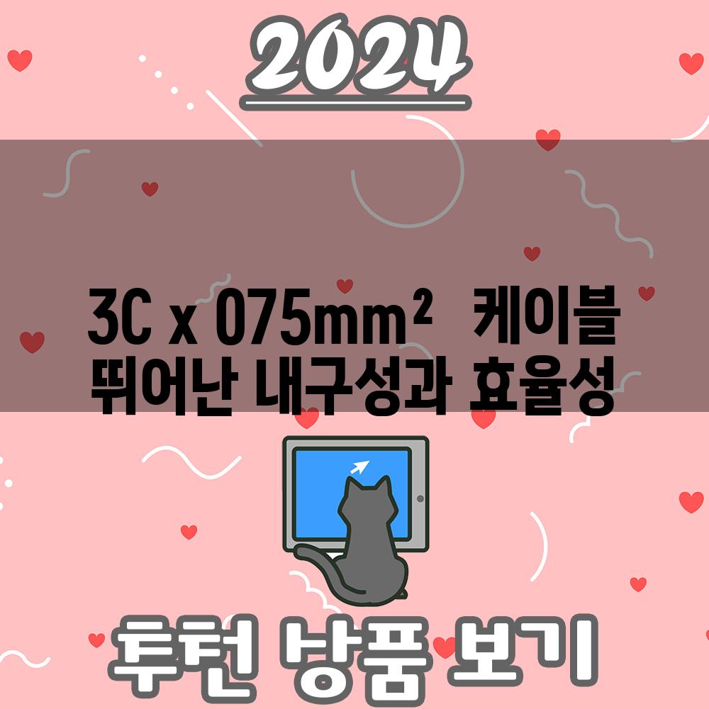 3C x 075mm² 케이블 뛰어난 내구성과 효율성