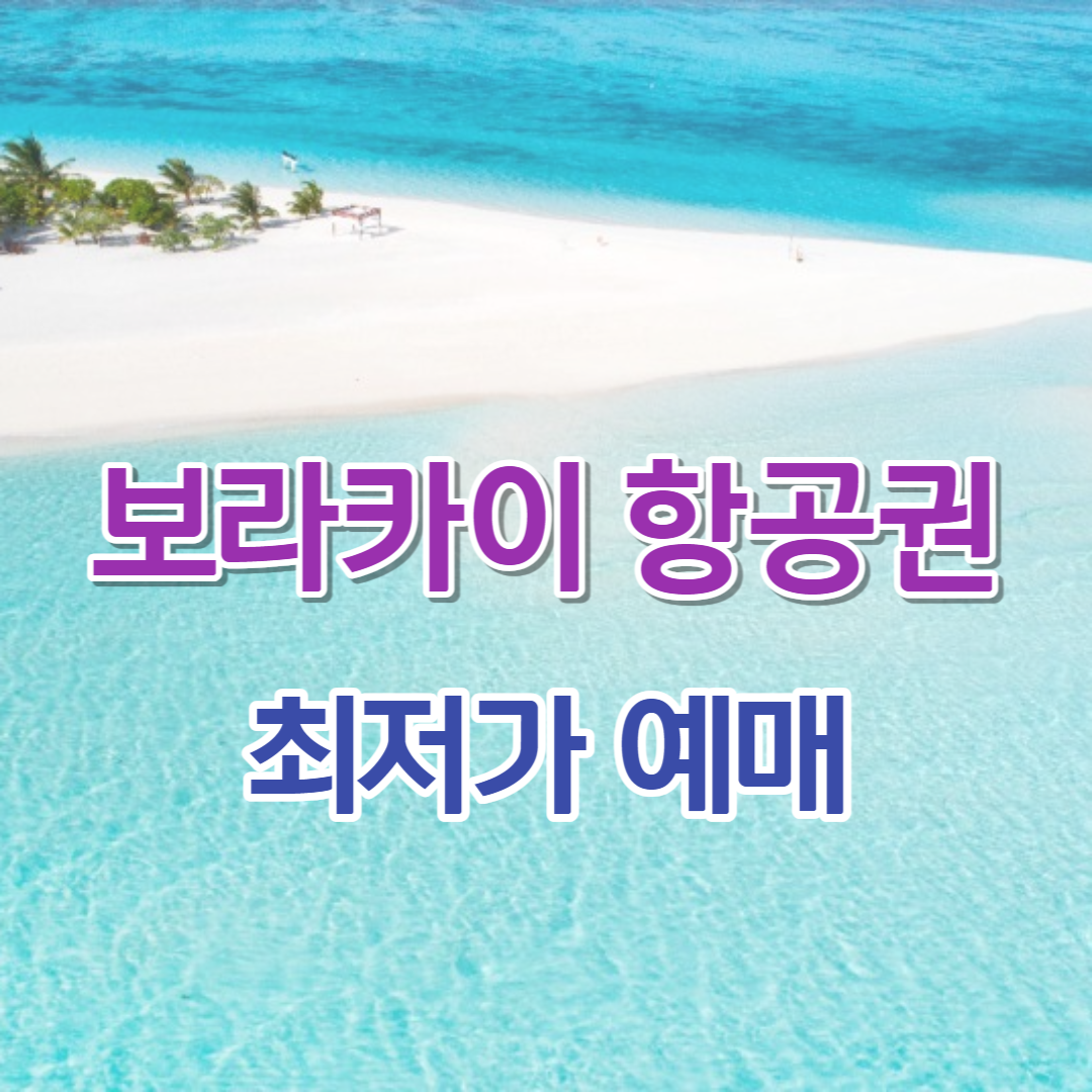 보라카이 항공권 최저가 구매 총정리