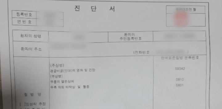 김흥국-법적대응-오토바이-운전자-진단서