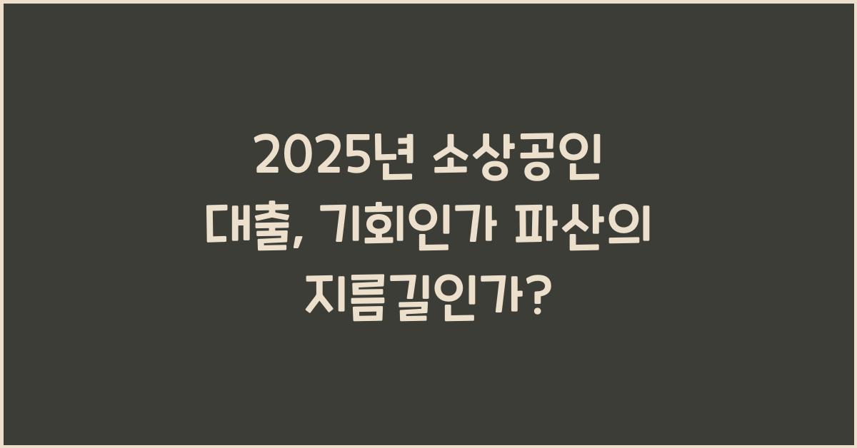 2025년 소상공인 대출