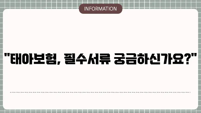 태아보험 가입서류 - 준비해야 할 서류 및 절차