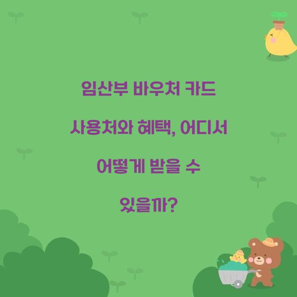 임산부 바우처 카드 사용처