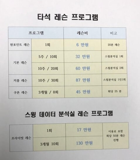 골프 레슨&amp;#44; 인도어 비용