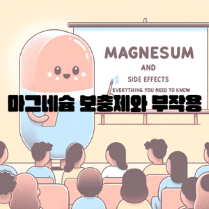 영양제-캡슐이-사람들-앞에서-강의하는-그림