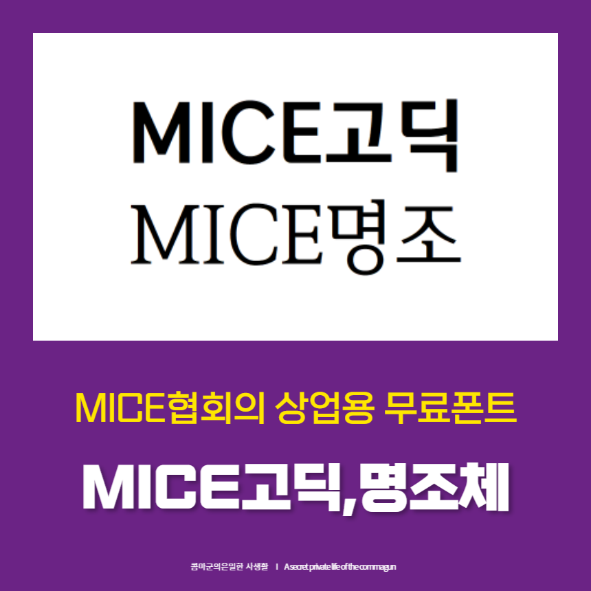 mice고딕&#44; 명조 - 한국MICE협회 상업용 무료폰트