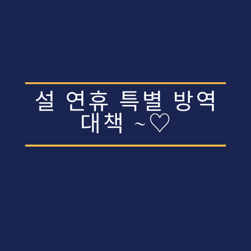  설 연휴 특별 방역 대책 ~