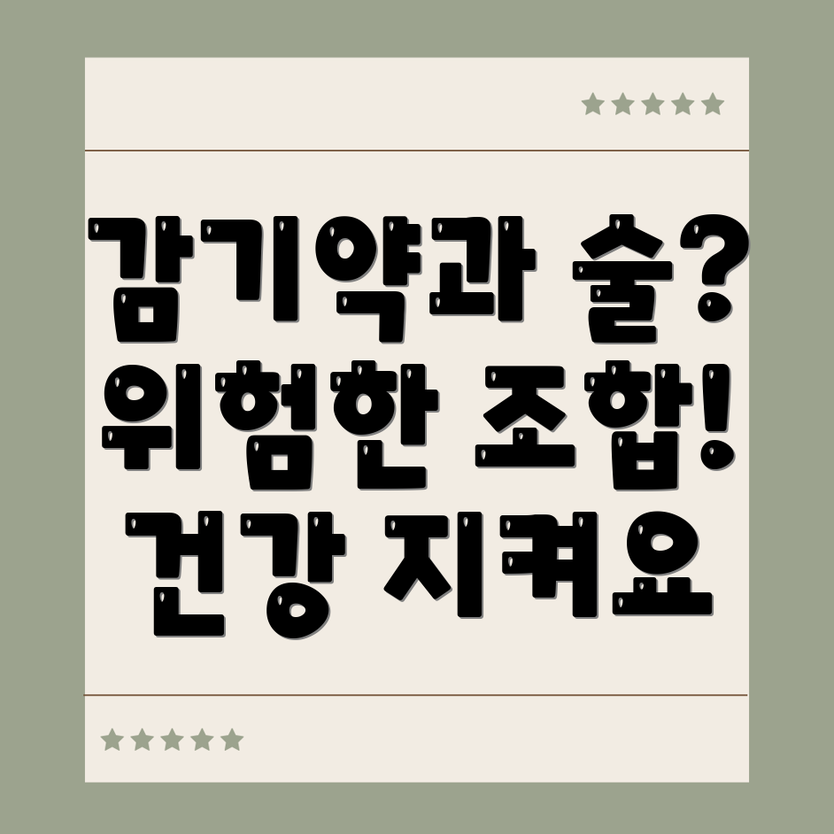 감기약 술