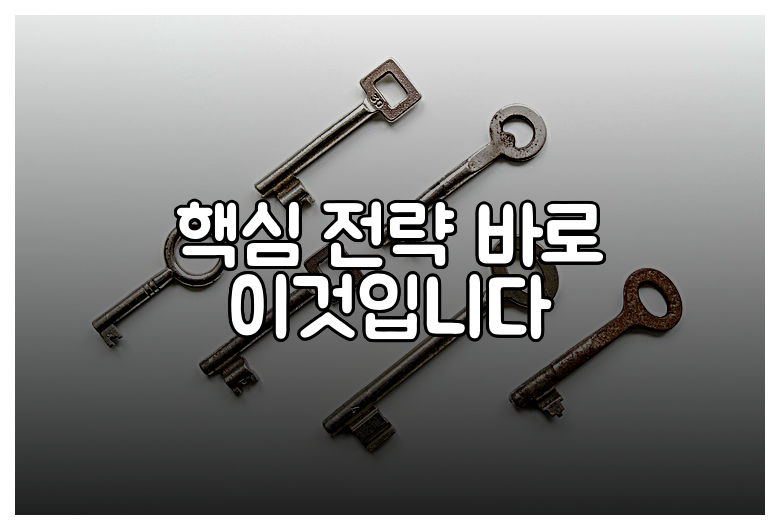 핵심 전략 바로 이것입니다