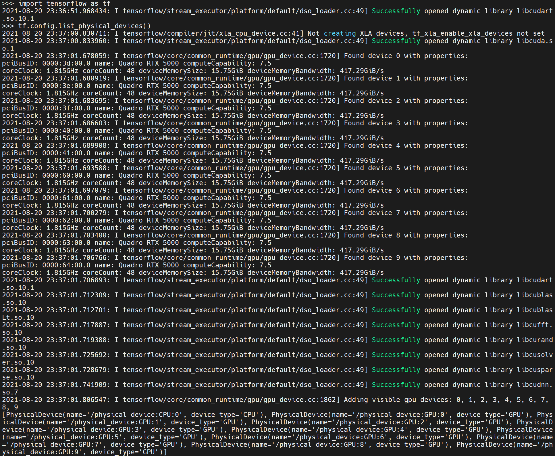 리눅스 터미널에서 텐서플로가 GPU를 잡고 있는지 확인하는 방법