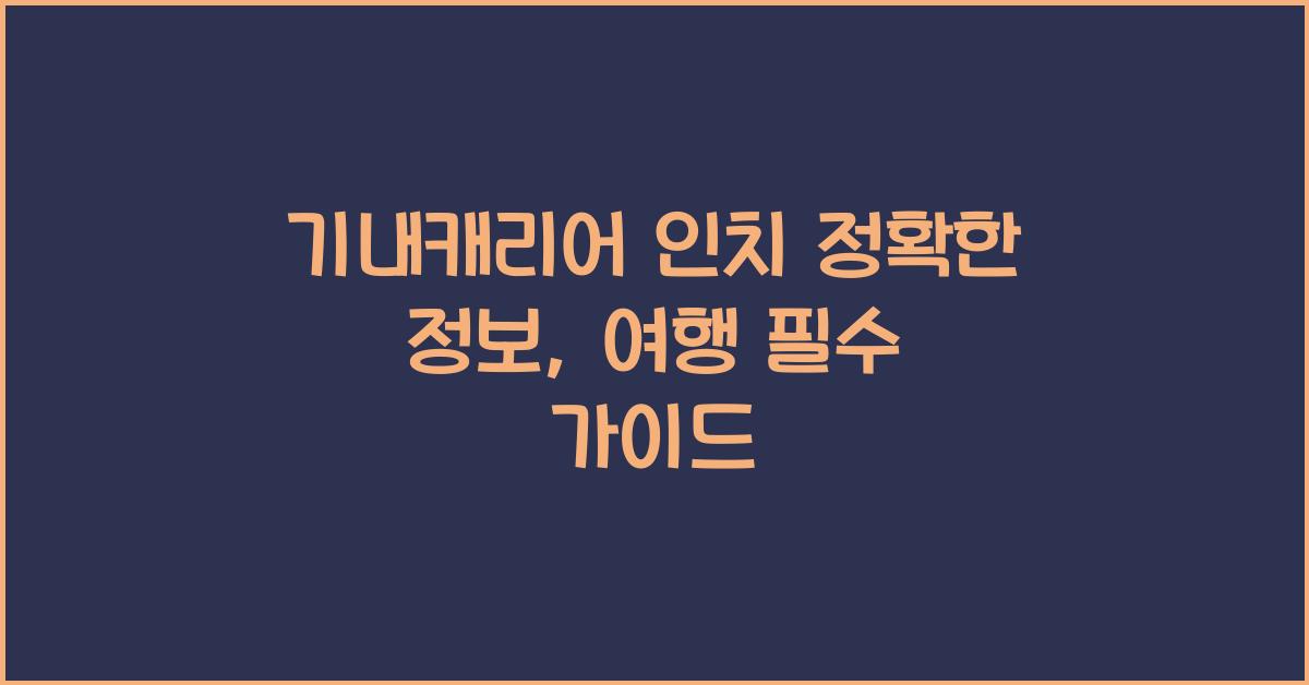 기내캐리어 인치 정확한 정보