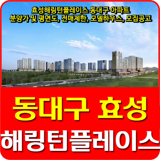  효성해링턴플레이스 동대구 아파트 분양가 및 평면도, 전매제한, 모델하우스, 모집공고 안내