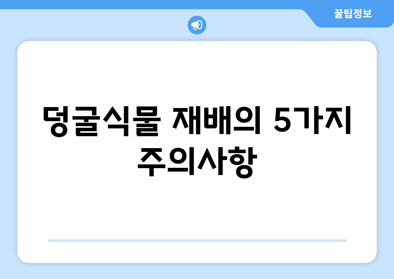 덩굴식물 재배의 5가지 주의사항