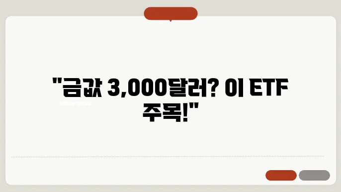 국제 금시세 3,000달러 도전 국내 금etf 추천, 트럼프 시대 진정한 효자