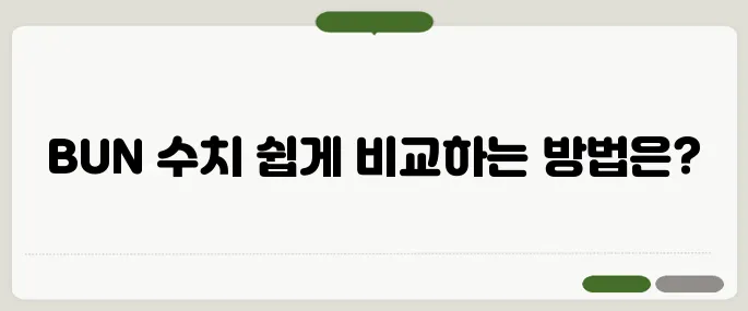 bun 수치 비교 간단하게 끝내는 팁