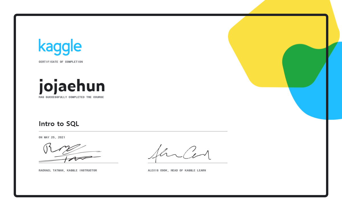 [Kaggle] Intro to SQL