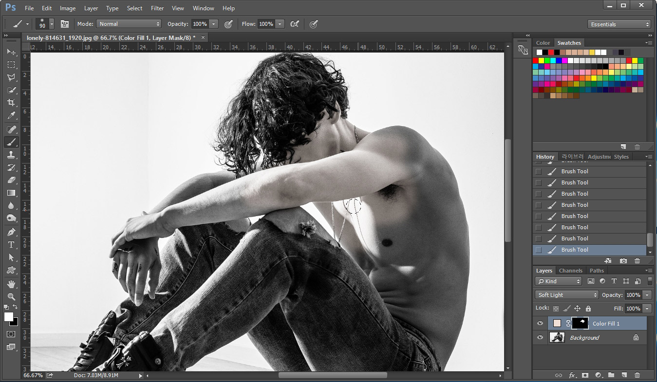 포토샵 컬러 입히기