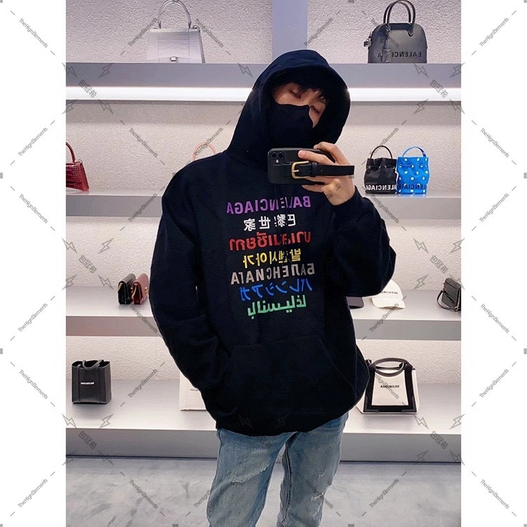  [BALENCIAGA] 발레시아가 랭귀지 LANGUAGES 스웨트 셔츠 후드 티셔츠 578135 TJVI6 2771
