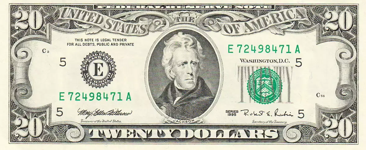 $20 Bill - Andrew Jackson: 앤드루 잭슨