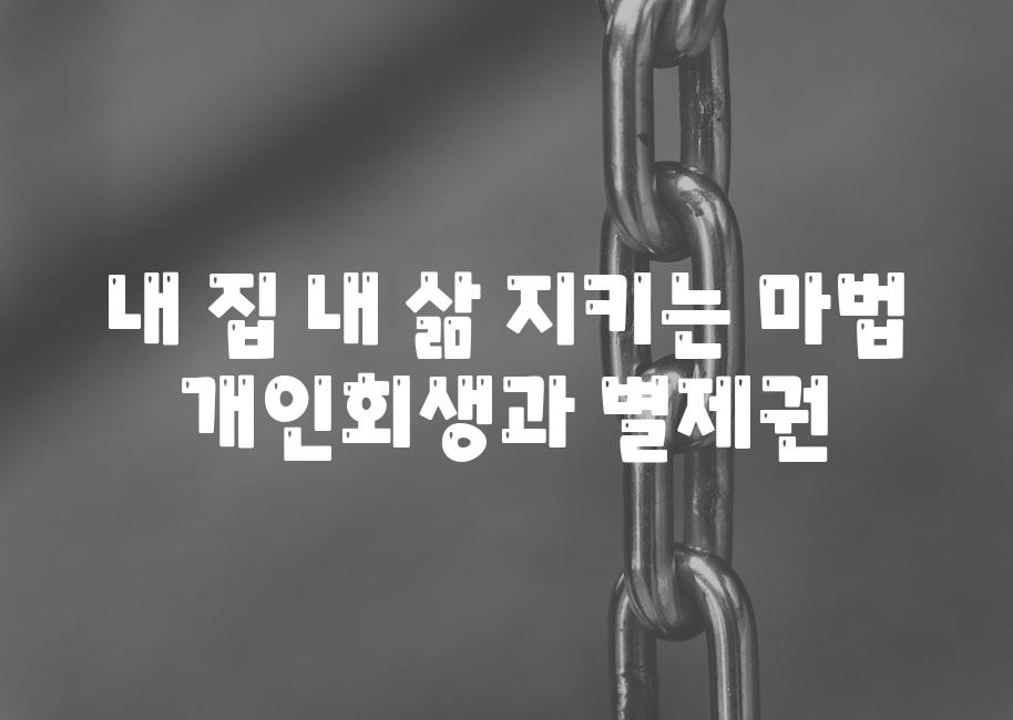 내 집 내 삶 지키는 마법 개인회생과 별제권